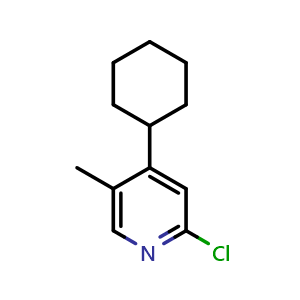 Chemical structure of 2-Chloro-4-cyclohexyl-5-methylpyridine , CAS 2412993-46-3, AChemBlock AD285316