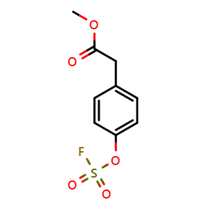 Chemical structure of Methyl 2-(4-((fluorosulfonyl)oxy)phenyl)acetate , CAS 1417220-65-5, AChemBlock AD285317