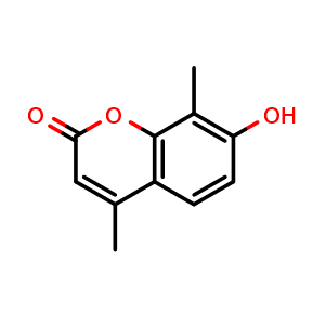 Chemical structure of 7-Hydroxy-4,8-dimethyl-2H-chromen-2-one , CAS 4115-76-8, AChemBlock AD285327