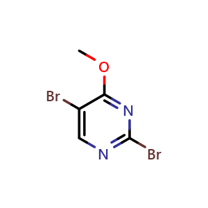 Chemical structure of 2,5-Dibromo-4-methoxypyrimidine , CAS 89284-12-8, AChemBlock AD285332