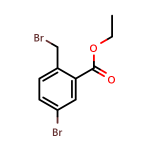 Chemical structure of Ethyl 5-bromo-2-(bromomethyl)benzoate , CAS 950741-84-1, AChemBlock AD285333