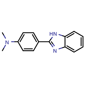 Chemical structure of 4-(1H-Benzo[d]imidazol-2-yl)-N,N-dimethylaniline , CAS 2562-71-2, AChemBlock AD285341