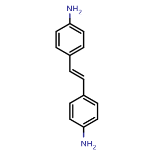 Chemical structure of (E)-4,4'-(ethene-1,2-diyl)dianiline , CAS 7314-06-9, AChemBlock AD285346