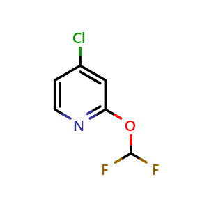 Chemical structure of 4-Chloro-2-(difluoromethoxy)pyridine , CAS 1807199-46-7, AChemBlock AD285347