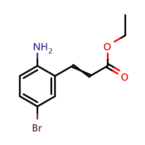 Chemical structure of Ethyl 3-(2-amino-5-bromophenyl)acrylate , CAS 1641578-94-0, AChemBlock AD285351