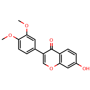 Chemical structure of 3-(3,4-Dimethoxyphenyl)-7-hydroxy-4H-chromen-4-one , CAS 24160-14-3, AChemBlock AD285353