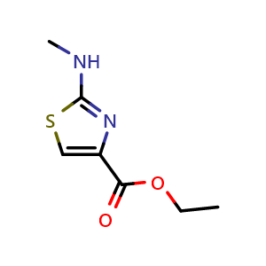 Chemical structure of Ethyl 2-(methylamino)-1,3-thiazole-4-carboxylate , CAS 57250-86-9, AChemBlock AD285365