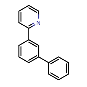 Chemical structure of 2-(3-Phenylphenyl)pyridine , CAS 458541-39-4, AChemBlock AD285370