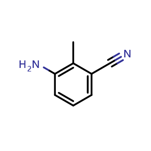 Chemical structure of 3-Amino-2-methylbenzonitrile , CAS 69022-35-1, AChemBlock AD285372