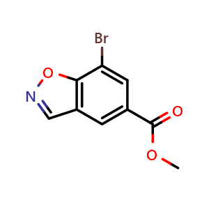 Chemical structure of Methyl 7-bromobenzo[d]isoxazole-5-carboxylate , CAS 2092450-49-0, AChemBlock AD285376