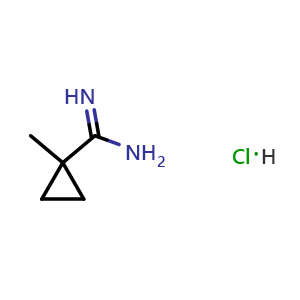 Chemical structure of 1-methylcyclopropane-1-carboximidamide hydrochloride , CAS 78104-89-9, AChemBlock AD285381