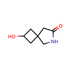 Chemical structure of 2-hydroxy-6-azaspiro[3.4]octan-7-one , CAS 2169556-70-9, AChemBlock AD285384