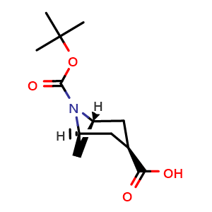 Chemical structure of (1R,3s,5S)-6-(tert-butoxycarbonyl)-6-azabicyclo[3.1.1]heptane-3-carboxylic acid , CAS 3051563-04-0, AChemBlock AD285386