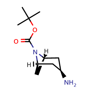 Chemical structure of tert-butyl (1R,3r,5S)-3-amino-6-azabicyclo[3.1.1]heptane-6-carboxylate , CAS 3050984-67-0, AChemBlock AD285387