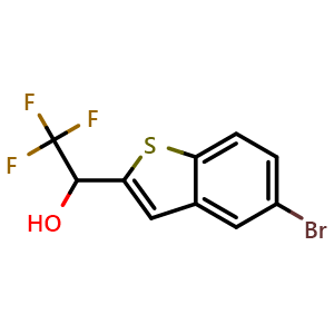 Chemical structure of 1-(5-Bromobenzo[b]thiophen-2-yl)-2,2,2-trifluoroethanol , CAS 1391828-90-2, AChemBlock AD285395