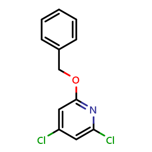 Chemical structure of 2-(benzyloxy)-4,6-dichloropyridine , CAS 1402148-92-8, AChemBlock AD285398