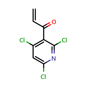 Chemical structure of 1-(2,4,6-trichloropyridin-3-yl)prop-2-en-1-one , CAS 1402149-11-4, AChemBlock AD285408