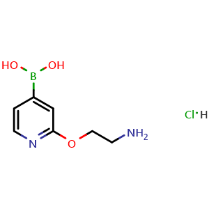 Chemical structure of (2-(2-aminoethoxy)pyridin-4-yl)boronic acid hydrochloride , CAS 1425334-87-7, AChemBlock AD285412