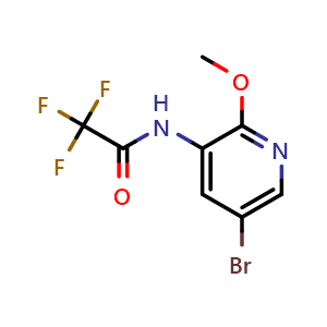 Chemical structure of N-(5-bromo-2-methoxypyridin-3-yl)-2,2,2-trifluoroacetamide , CAS 1425334-90-2, AChemBlock AD285416