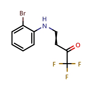 Chemical structure of 4-(2-bromophenylamino)-1,1,1-trifluorobut-3-en-2-one , CAS 176722-52-4, AChemBlock AD285420