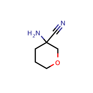 Chemical structure of 3-aminotetrahydro-2H-pyran-3-carbonitrile , CAS 209112-18-5, AChemBlock AD285426