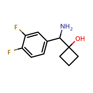 Chemical structure of 1-(amino(3,4-difluorophenyl)methyl)cyclobutanol , CAS 218451-56-0, AChemBlock AD285428