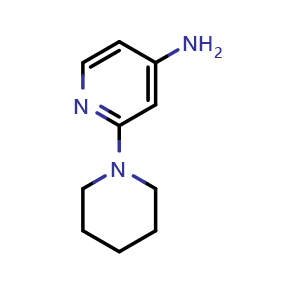 Chemical structure of 2-(piperidin-1-yl)pyridin-4-amine , CAS 35980-78-0, AChemBlock AD285429