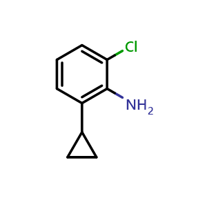 Chemical structure of 2-Chloro-6-cyclopropylbenzenamine , CAS 1379307-56-8, AChemBlock AD285456