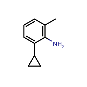 Chemical structure of 2-Cyclopropyl-6-methylaniline , CAS 2006948-49-6, AChemBlock AD285458