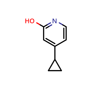 Chemical structure of 4-cyclopropylpyridin-2-ol , CAS 1159814-90-0, AChemBlock AD285462
