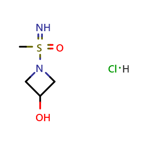 Chemical structure of 1-(S-methylsulfonimidoyl)azetidin-3-ol hydrochloride , CAS 3081979-67-8, AChemBlock AD285470