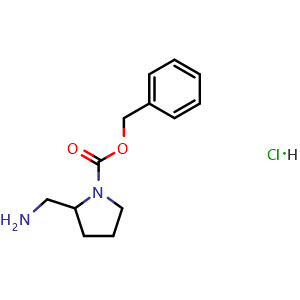 Chemical structure of 2-Aminomethyl-1-Cbz-pyrrolidine hydrochloride , CAS 119020-00-7, AChemBlock AD285487