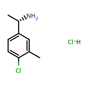 Chemical structure of (S)-1-(4-Chloro-3-methylphenyl)ethanamine hydrochloride , CAS 1624272-56-5, AChemBlock AD285491