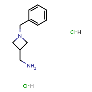 Chemical structure of (1-Benzylazetidin-3-yl)methanamine dihydrochloride , CAS 1511585-69-5, AChemBlock AD285501