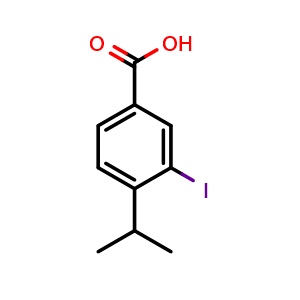 Chemical structure of 3-iodo-4-isopropylbenzoic acid , CAS 99059-64-0, AChemBlock AD285506