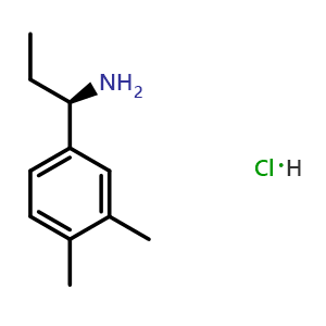 Chemical structure of (R)-1-(3,4-Dimethylphenyl)propan-1-amine hydrochloride , CAS 856563-05-8, AChemBlock AD285514