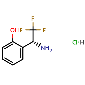 Chemical structure of (R)-2-(1-Amino-2,2,2-trifluoroethyl)phenol hydrochloride , CAS 1394822-90-2, AChemBlock AD285519