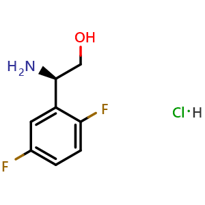 Chemical structure of (R)-2-Amino-2-(2,5-difluorophenyl)ethanol hydrochloride , CAS 1956436-65-9, AChemBlock AD285521