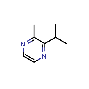 Chemical structure of 2-Methyl-3-isopropylpyrazine , CAS 15986-81-9, AChemBlock AD285531