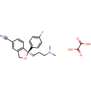 Chemical structure of (R)-Citalopram oxalate , CAS 219861-53-7, AChemBlock AD285537