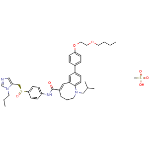 Chemical structure of Cenicriviroc Mesylate , CAS 497223-28-6, AChemBlock AD285561