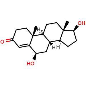 Chemical structure of rac-(6R,8R,9S,10R,13S,14S,17S)-6,17-dihydroxy-10,13-dimethyl-1,2,6,7,8,9,10,11,12,13,14,15,16,17-tetradecahydro-3H-cyclopenta[a]phenanthren-3-one , CAS 62-99-7, AChemBlock AD285616