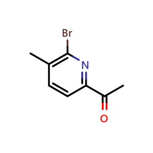 Chemical structure of 1-(6-Bromo-5-methylpyridin-2-yl)ethanone , CAS 1256834-14-6, AChemBlock AD285639