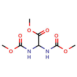 Chemical structure of Methyl 2,2-bis((methoxycarbonyl)amino)acetate , CAS 60794-51-6, AChemBlock AD285643