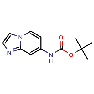 Chemical structure of tert-Butyl imidazo[1,2-a]pyridin-7-ylcarbamate , CAS 2803456-29-1, AChemBlock AD285652