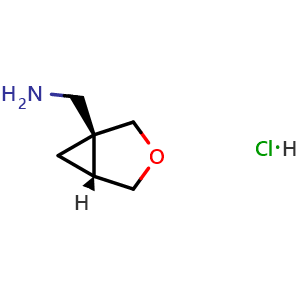 Chemical structure of ((1S,5R)-3-Oxabicyclo[3.1.0]hexan-1-yl)methanamine hydrochloride , CAS 3069762-35-9, AChemBlock AD285653