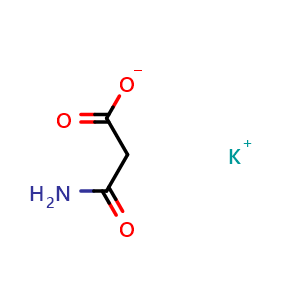 Chemical structure of Potassium 3-amino-3-oxopropanoate , CAS 2377033-17-3, AChemBlock AD285659