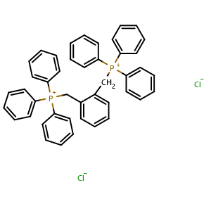 Chemical structure of (1,2-Phenylenebis(methylene))bis(triphenylphosphonium) chloride , CAS 23023-68-9, AChemBlock AD285667