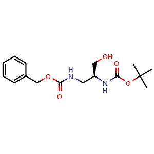 Chemical structure of (S)-2-(Boc-amino)-3-(Cbz-amino)-1-propanol , CAS 721927-81-7, AChemBlock AD285673