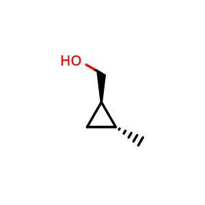 Chemical structure of trans-2-Methylcyclopropanemethanol , CAS 21003-36-1, AChemBlock AD285676
